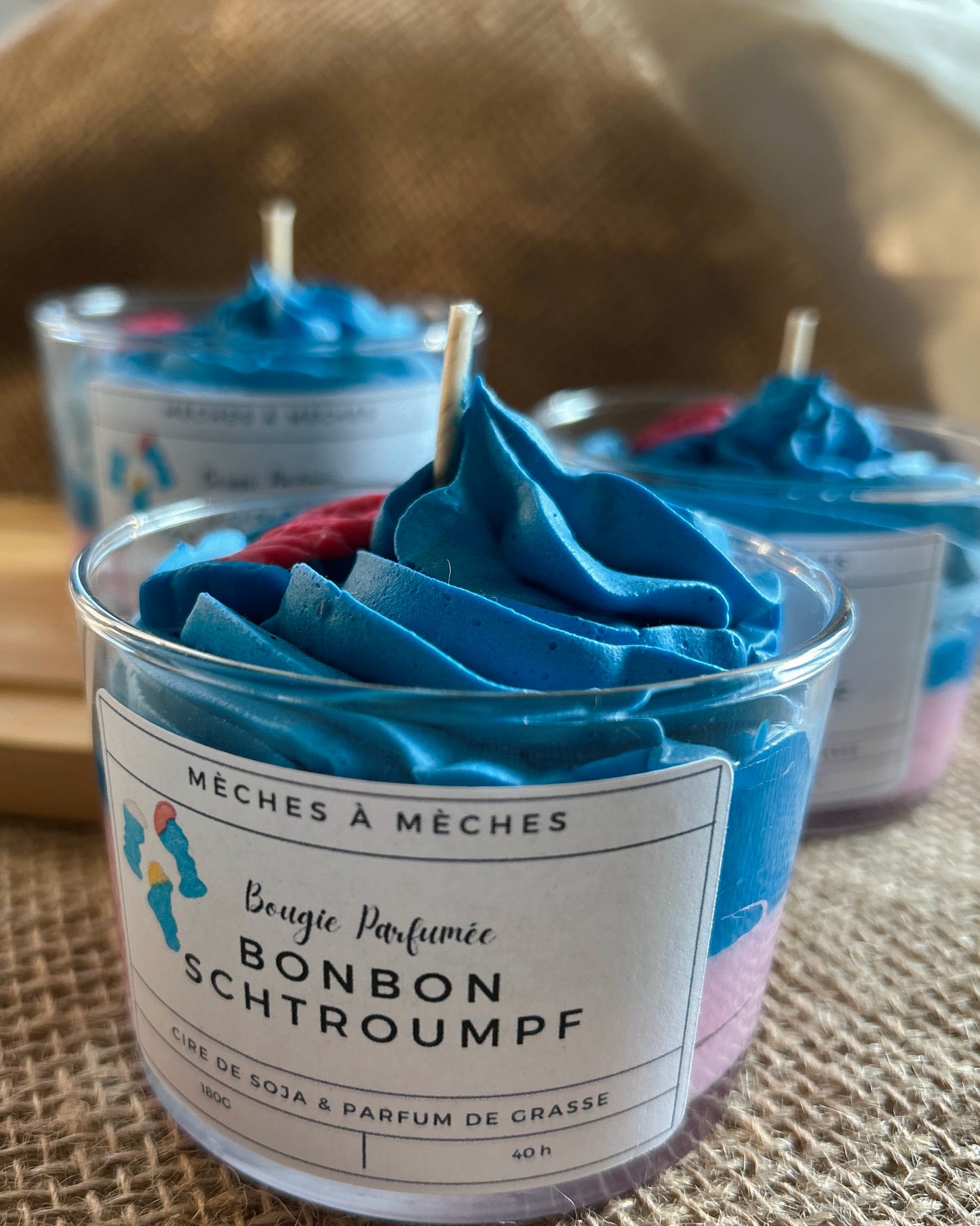 Bougie Gourmande Bonbon Schtroumpf - 180g