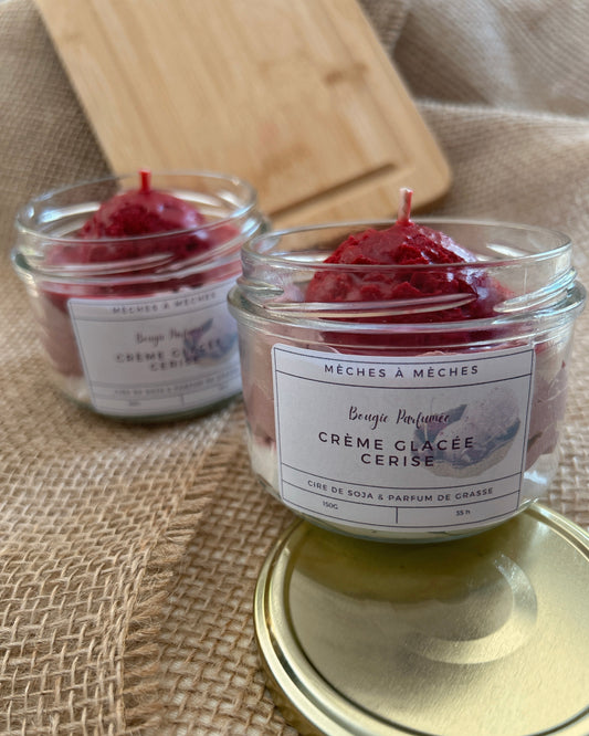 Bougie Gourmande Crème Glacée Cerise - 150g